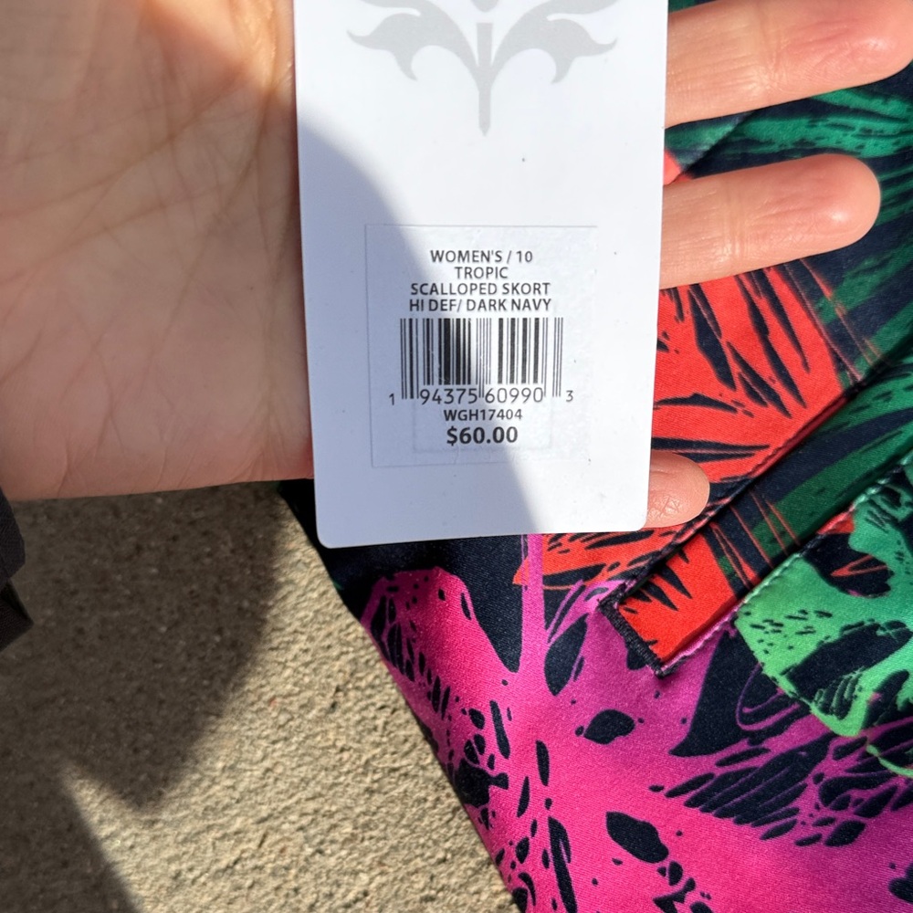 Lady Hagen Tropical Print Mini Skirt - Green, Pink, Red - Picture 4 of 6
